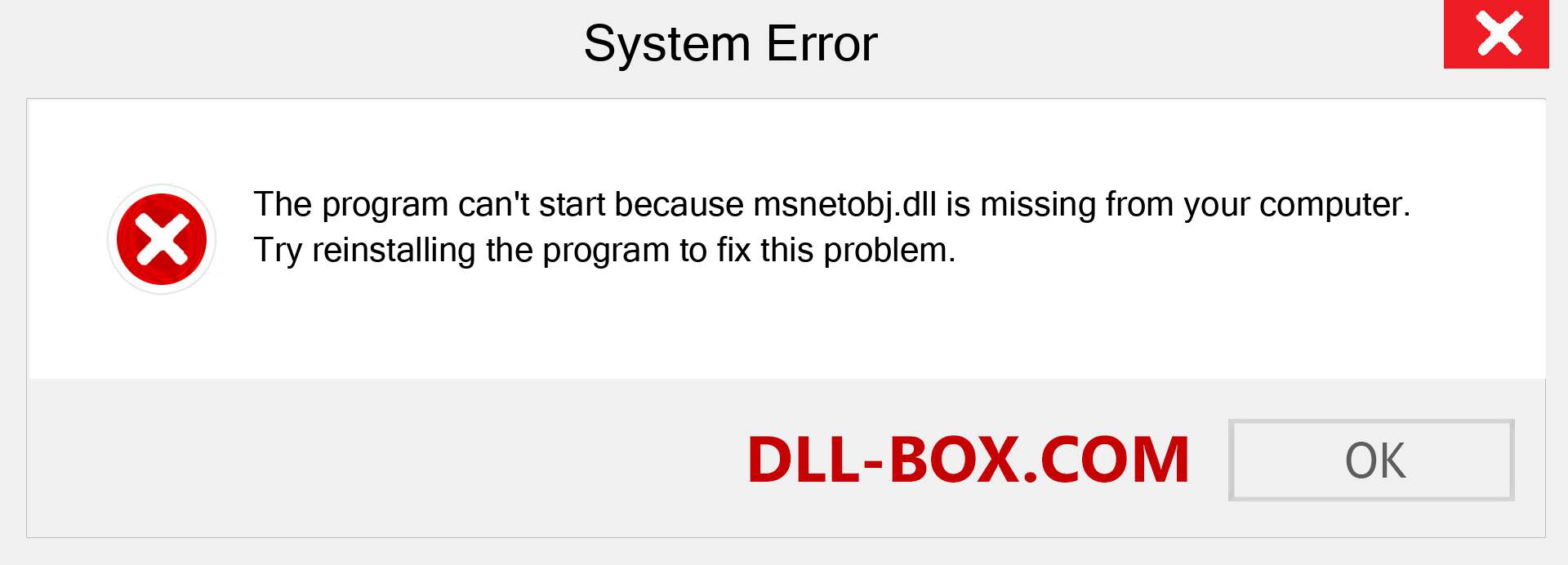  msnetobj.dll file is missing?. Download for Windows 7, 8, 10 - Fix  msnetobj dll Missing Error on Windows, photos, images